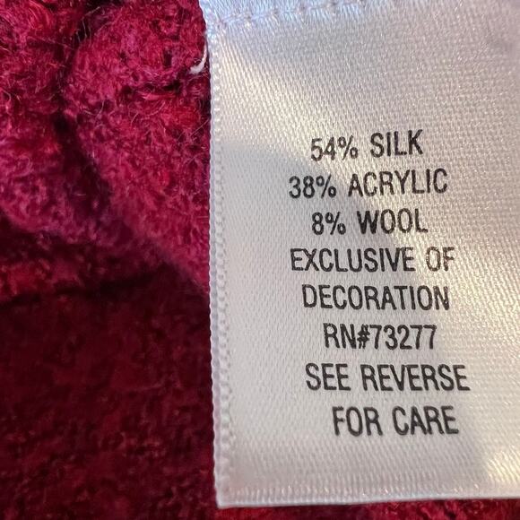 Vintage Y2K Silk & Wool Blend Zip Up Christmas Sweater Snowmen Red size PL - Picture 7 of 11